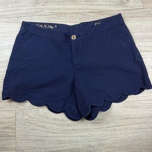 Lilly‎ Pulitzer The Buttercup Navy Scalloped Women Shorts Women’s Size 10